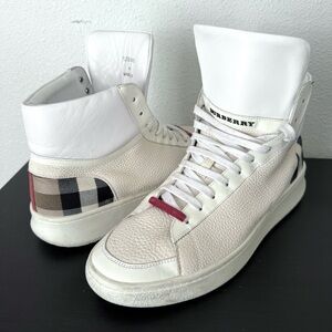 Burberry Leather High Top Sneakers